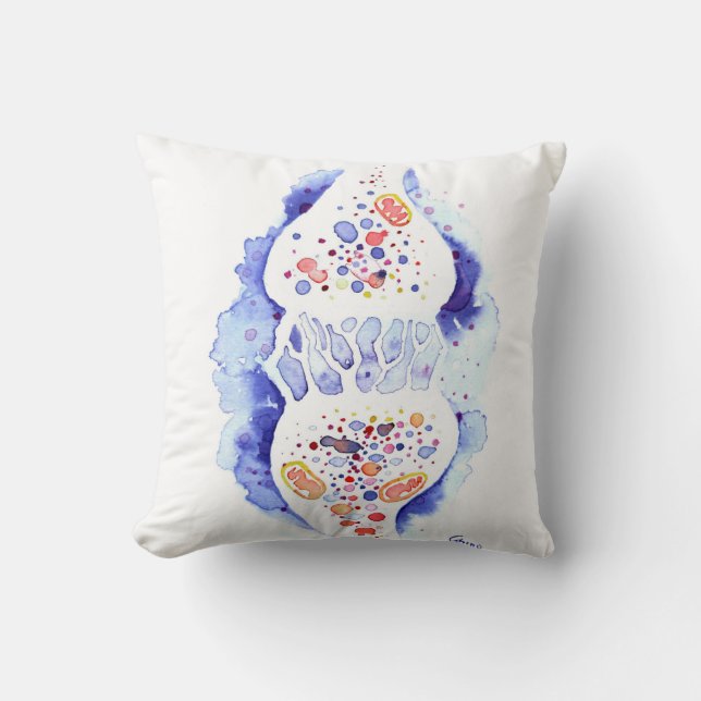 The synapse and the nerve impulse poster fleece bl throw pillow (Front)