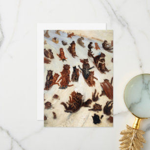 The Tabby Toboggan Club by Louis William Wain Thank You Card