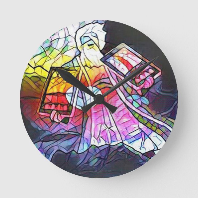 The Tablets of Moses Round Clock (Front)