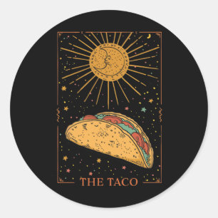The Taco Cinco De Mayo Taco Tarot Card Funny Men W Classic Round Sticker