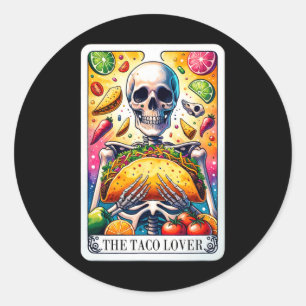 The Taco Lover Tarot Card Taco Tuesday Cinco De Ma Classic Round Sticker