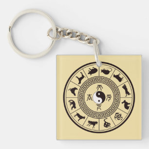 The Tai Chi Zodiac Wheel Keychain
