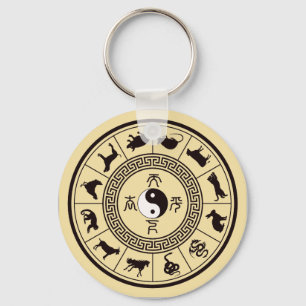 The Tai Chi Zodiac Wheel Keychain