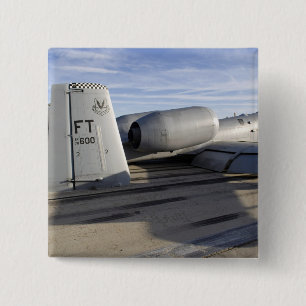 The tail section of an A-10 Thunderbolt II 2 Inch Square Button