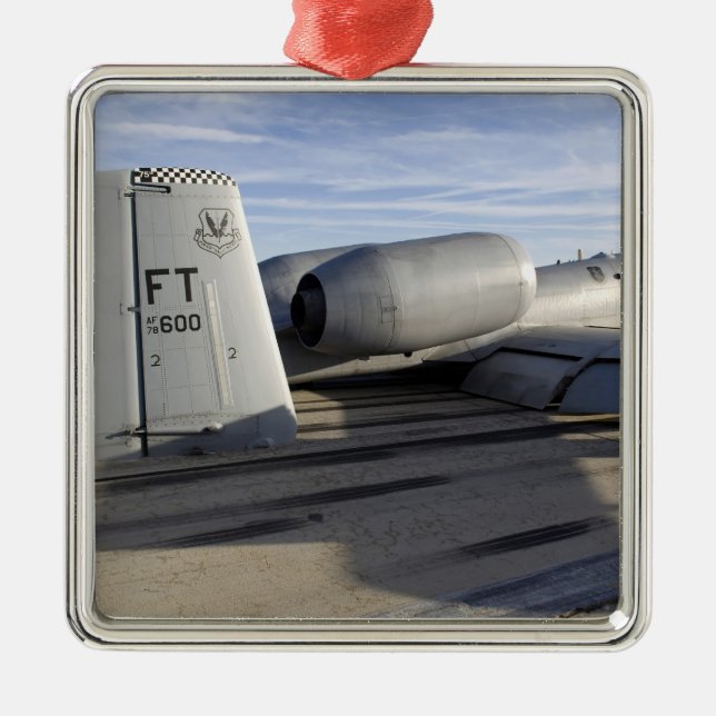 The tail section of an A-10 Thunderbolt II Metal Ornament (Front)