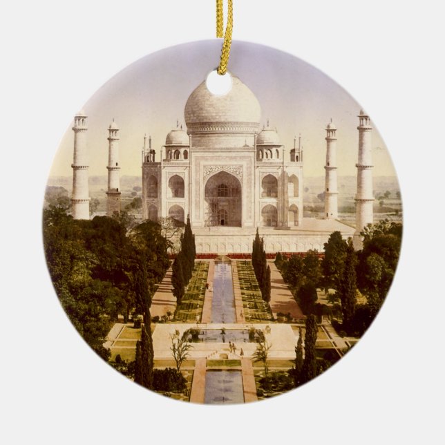 The Taj Mahal in Agra India Ceramic Ornament (Front)