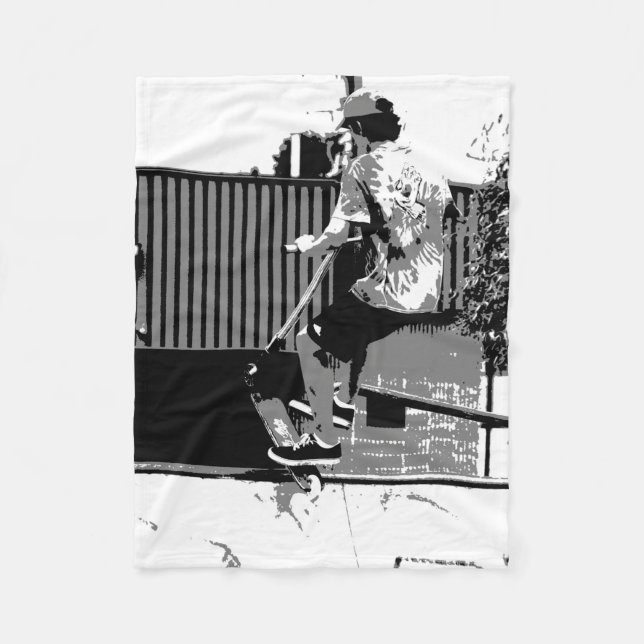 The Take-off - Stunt Scooter Trick Fleece Blanket (Front)