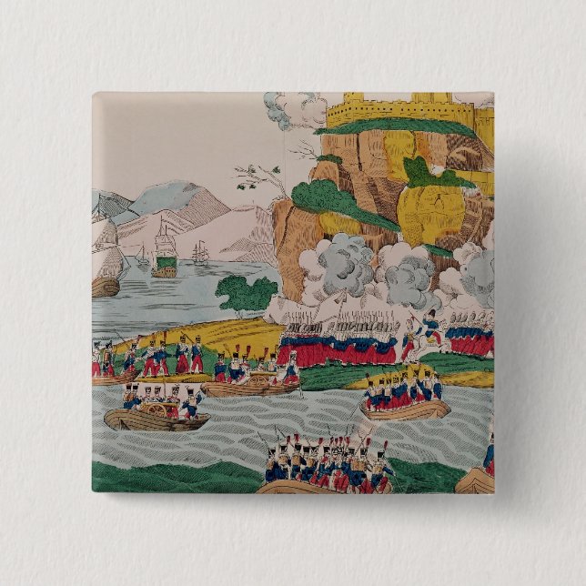 The Taking of Algiers by the French 2 Inch Square Button (Front)