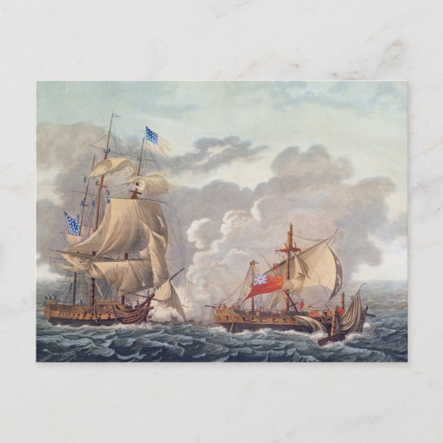 The Taking of the English Vessel 'The Java' Postcard (Front)