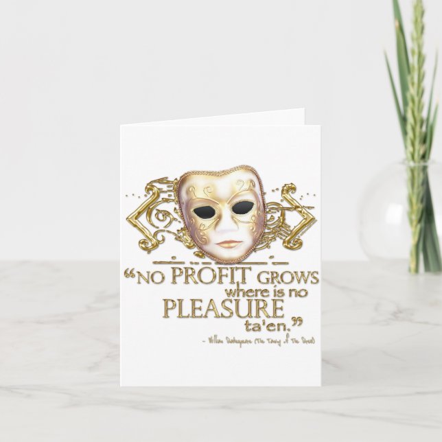 The Taming of the Shrew Quote (Gold Version) Card (Front)