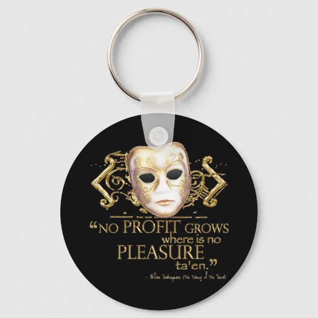 The Taming of the Shrew Quote (Gold Version) Keychain (Front)