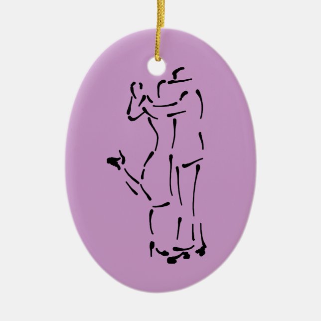The Tango Dancers customizable Ceramic Ornament (Front)