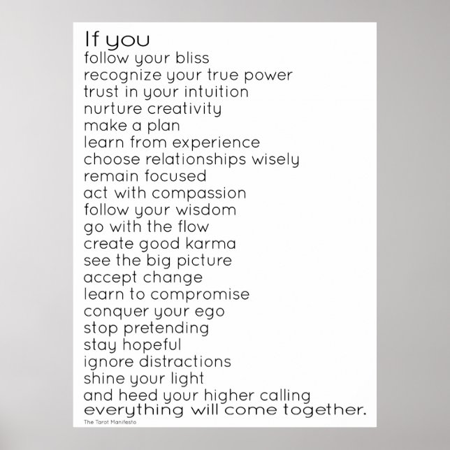 The Tarot Manifesto Poster (Front)