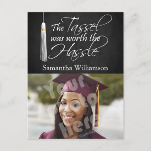 The Tassel Was Worth the Hassle Announcement Postcard