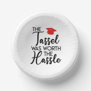 The Tassel Was Worth The Hassle Red Graduate Paper Plate