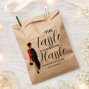 The tassle worth the hassle graduation party Favor Favour Bag