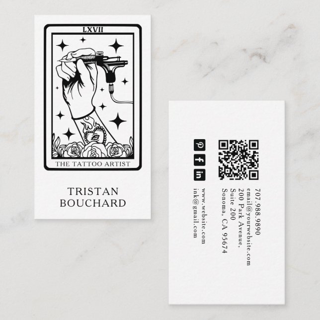 The Tattoo Artist Tarot Business Card (Front/Back)