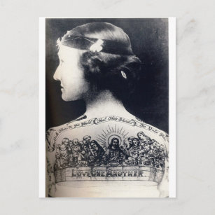The tattooed flapper - love one another postcard