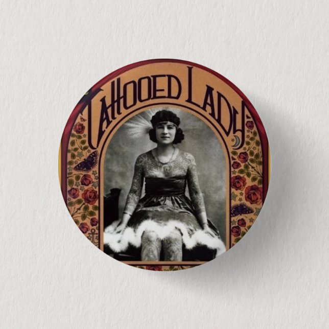 The Tattooed Lady 1 Inch Round Button (Front)