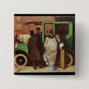 The Taxi Cab, c.1908-10 2 Inch Square Button
