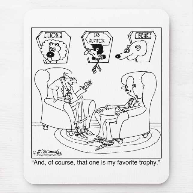The Taxidermist & The IRS Auditor Mouse Pad (Front)