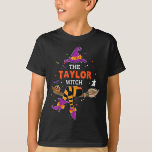 The Taylor Witch Hat Halloween Ghost Surname First T-Shirt