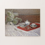 The Tea Set Monet Fine Art Jigsaw Puzzle<br><div class="desc">The Tea Set,  Claude Monet 1872.  Oil on canvas.</div>