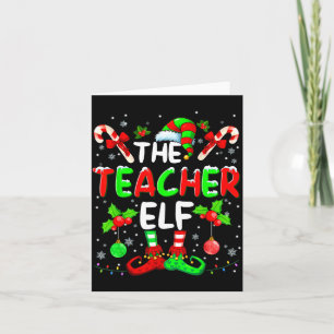 The Teacher Elf Costume Pajamas Pjs Christmas Xmas Card
