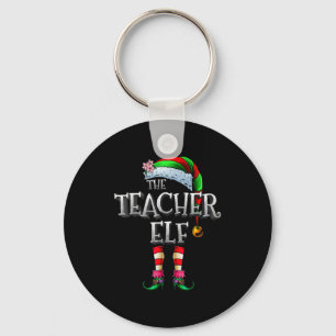 The Teacher Elf Shirt Matching Family Funny Christ Keychain
