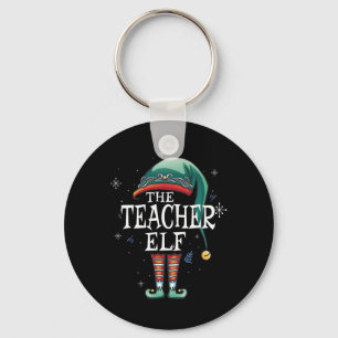 The Teacher Elf Xmas Matching Elf Family For Chris Keychain