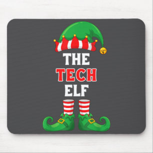 The Tech Elf Shirt Christmas For It Guy Tech Suprt Mouse Pad
