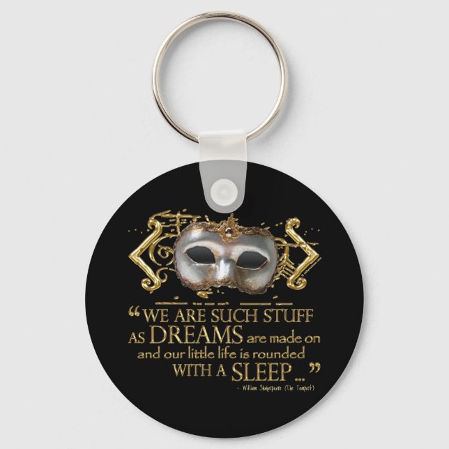 The Tempest Quote (Gold Version) Keychain (Front)