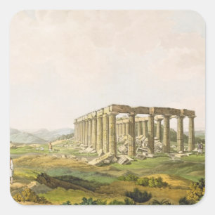 The Temple of Apollo Epicurius, plate 25 from Part Square Sticker