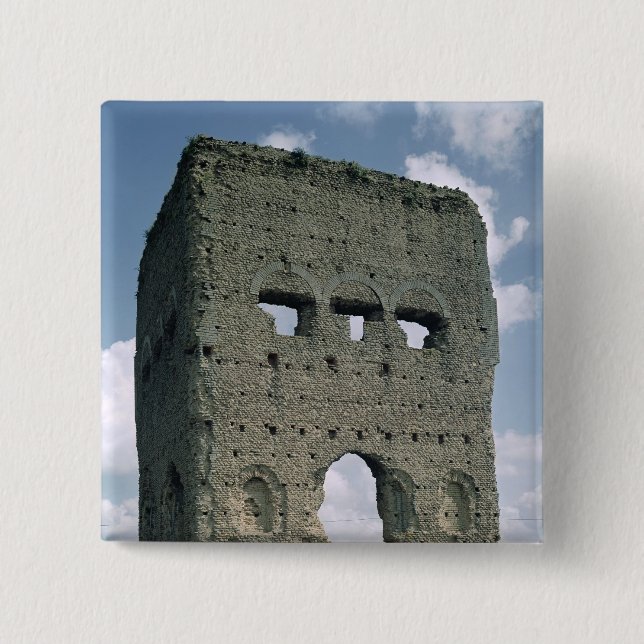 The Temple of Janus, Tene I 2 Inch Square Button (Front)