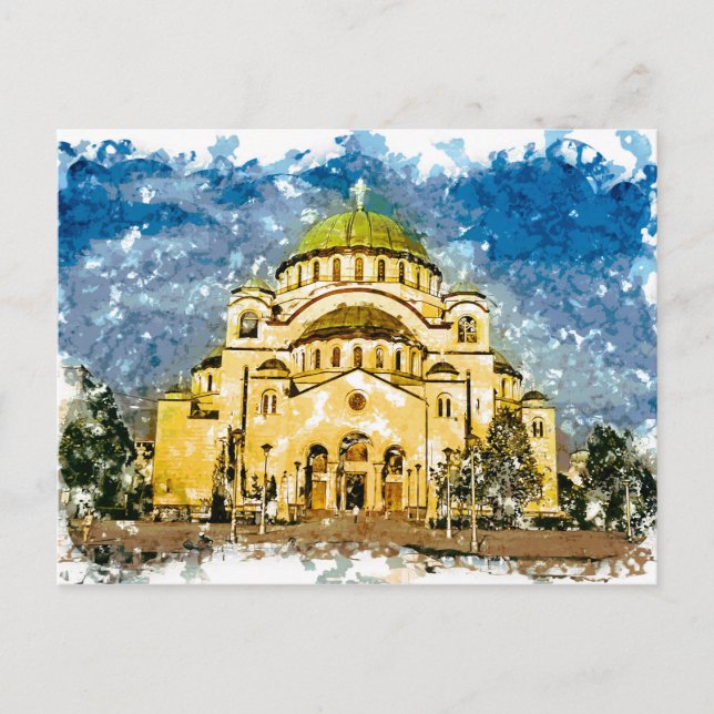 The Temple of Saint Sava Belgrade Srbija Postcard (Front)
