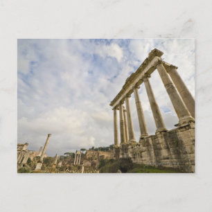 The temple of Saturn is the oldest in the Roman Postcard