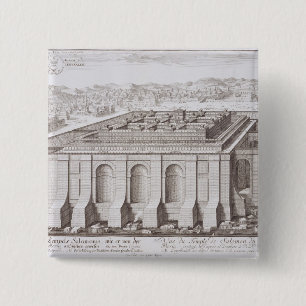 The Temple of Solomon, Jerusalem, from 'Entwurf ei 2 Inch Square Button