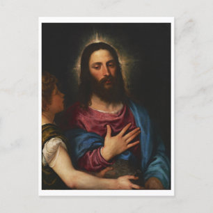 The Temptation of Christ, Titian Postcard