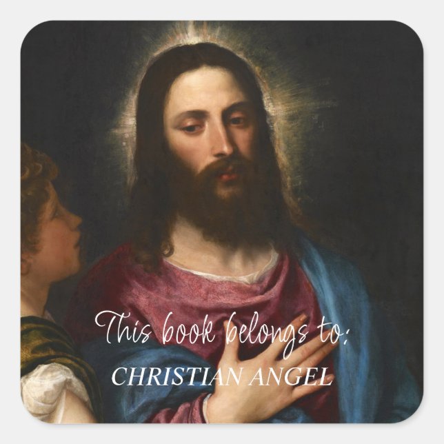 The Temptation of Christ, Titian Square Sticker (Front)