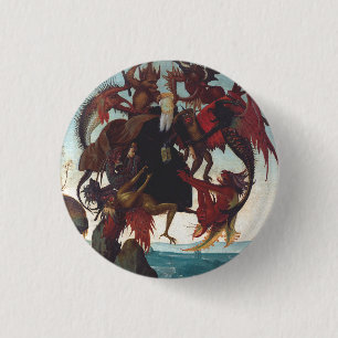 The Temptation of Saint Anthony by Michelangelo 1 Inch Round Button