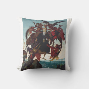 The Temptation of Saint Anthony by Michelangelo Throw Pillow