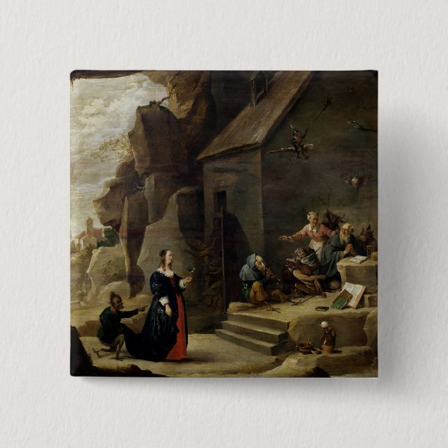The Temptation of St. Anthony 2 Inch Square Button (Front)