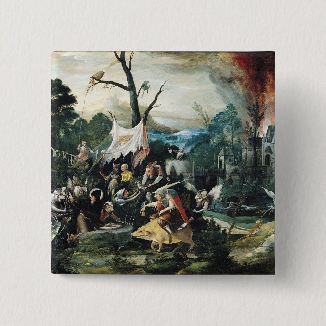 The Temptation of St. Anthony 2 Inch Square Button (Front)