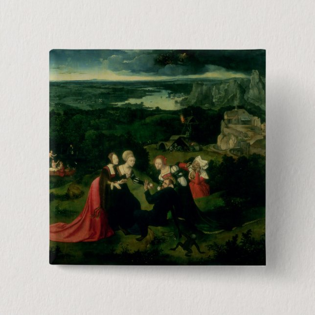 The Temptation of St. Anthony 2 Inch Square Button (Front)