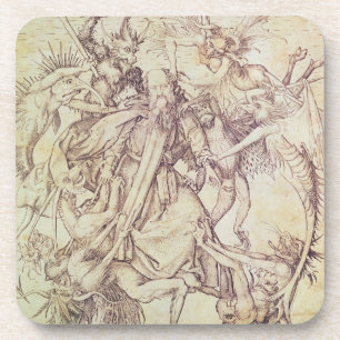 The Temptation of St. Anthony (engraving) Coaster