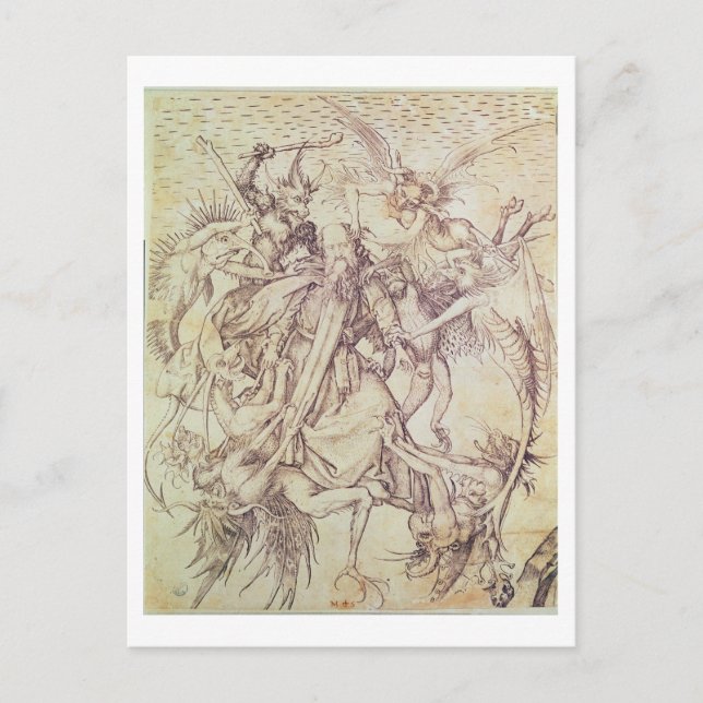 The Temptation of St. Anthony (engraving) Postcard (Front)