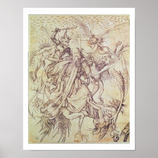 The Temptation of St. Anthony (engraving) Poster (Front)