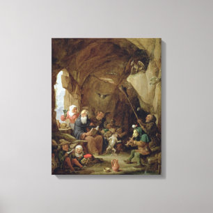 The Temptation of St. Anthony in a Rocky Cavern Canvas Print