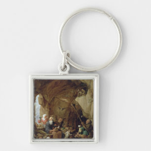 The Temptation of St. Anthony in a Rocky Cavern Keychain