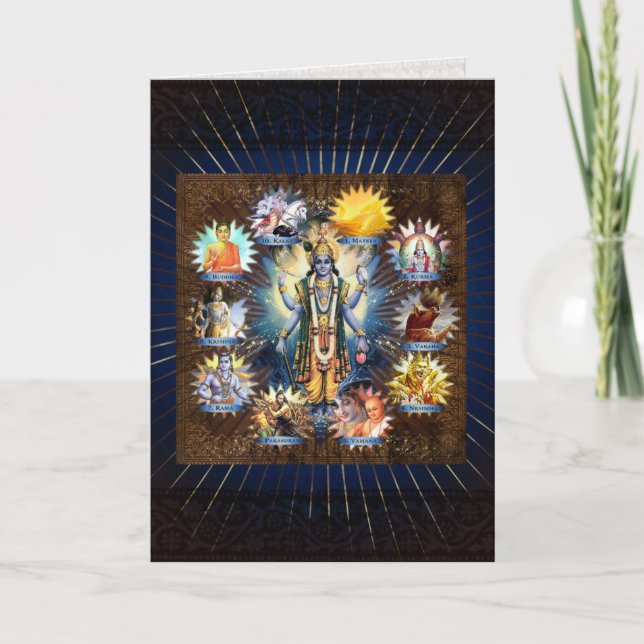 The Ten Avatars Of Vishnu - Card, Greeting, Note Holiday Card (Front)